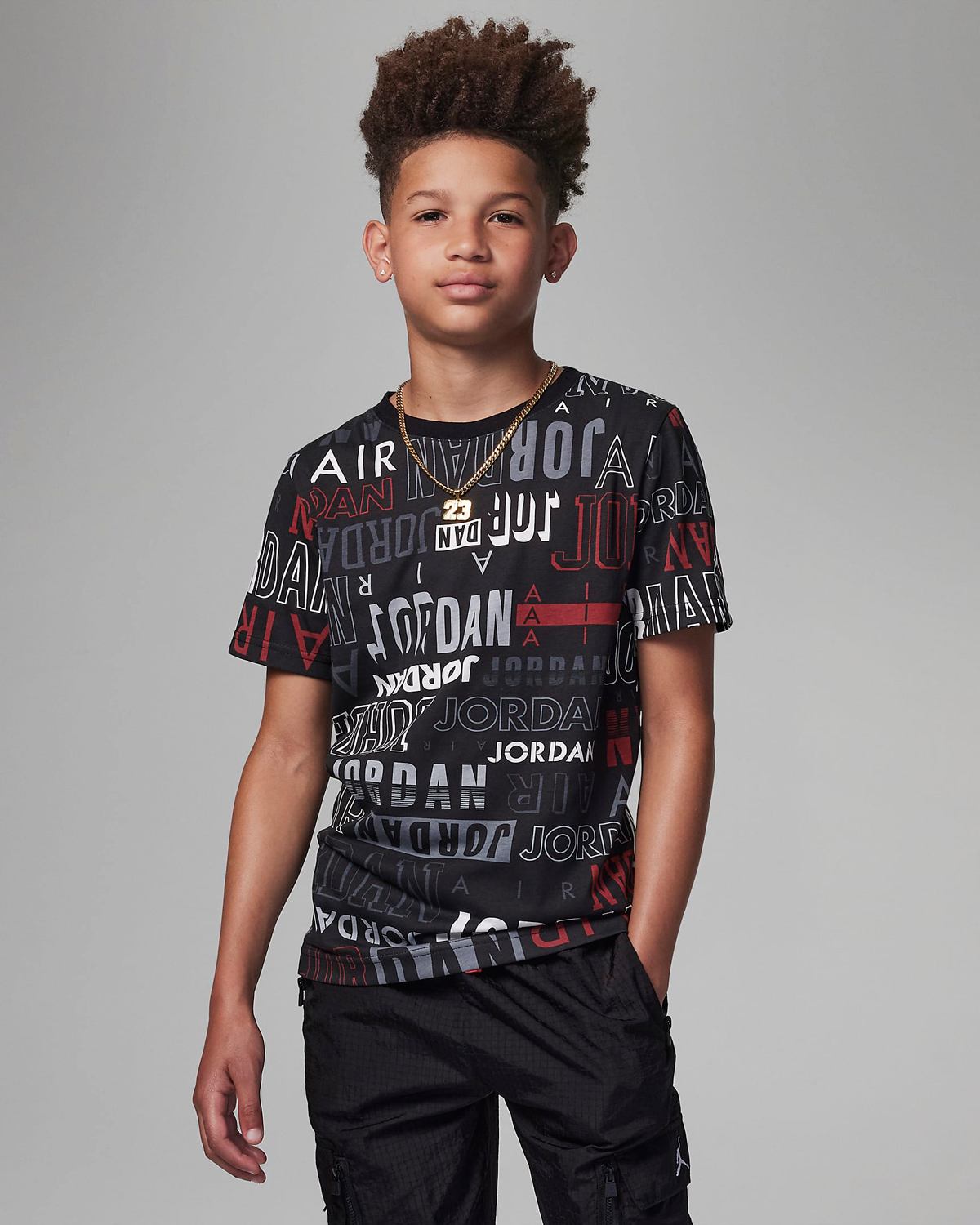 Jordan-Allover-Print-Kids-GS-Grade-School-T-Shirt-Black