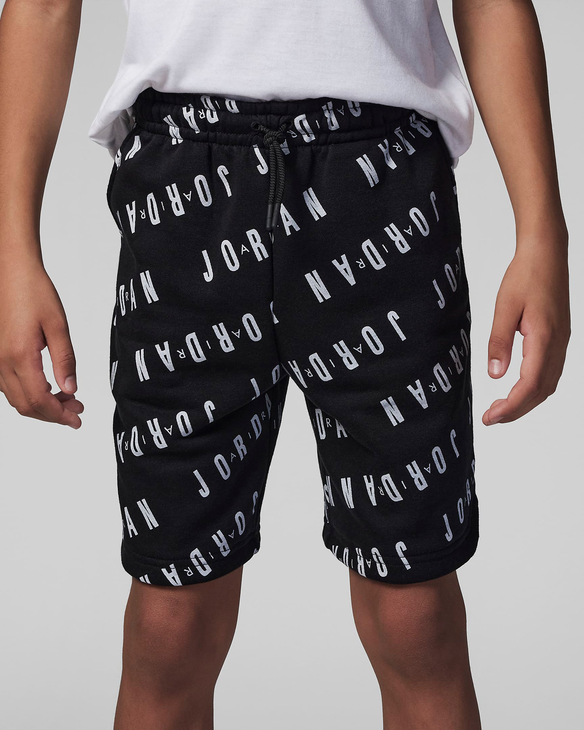 Jordan-Essentials-Allover-Print-Shorts-Black-Kids-GS-Grade-School
