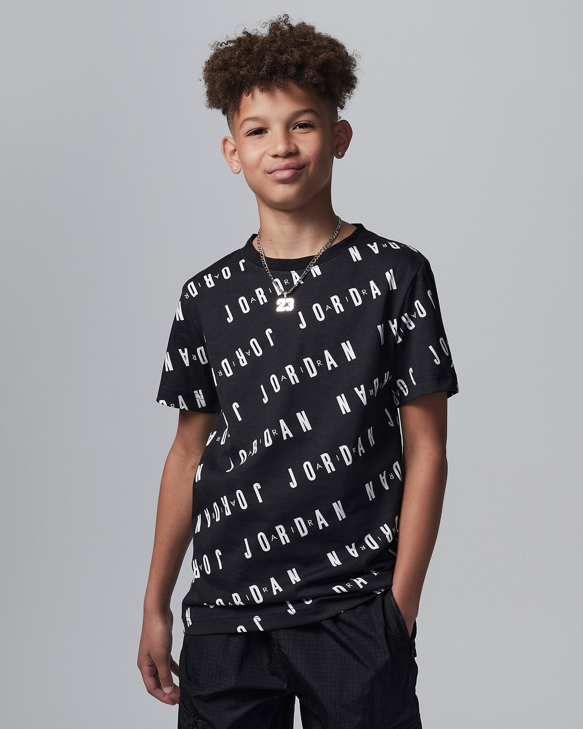 Jordan-Essentials-Allover-Print-T-Shirt-Black-Kids-GS-Grade-School
