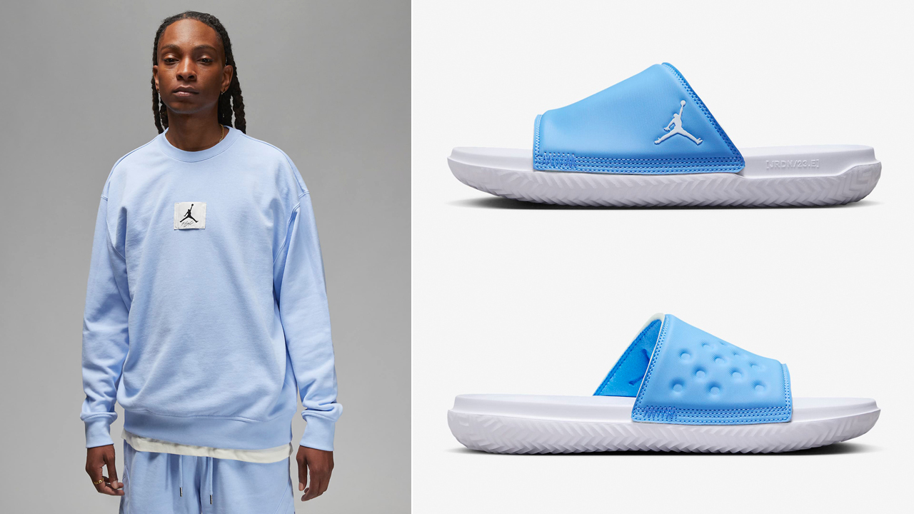 Jordan-Play-Slides-University-Blue-Sweatshirt-to-Match
