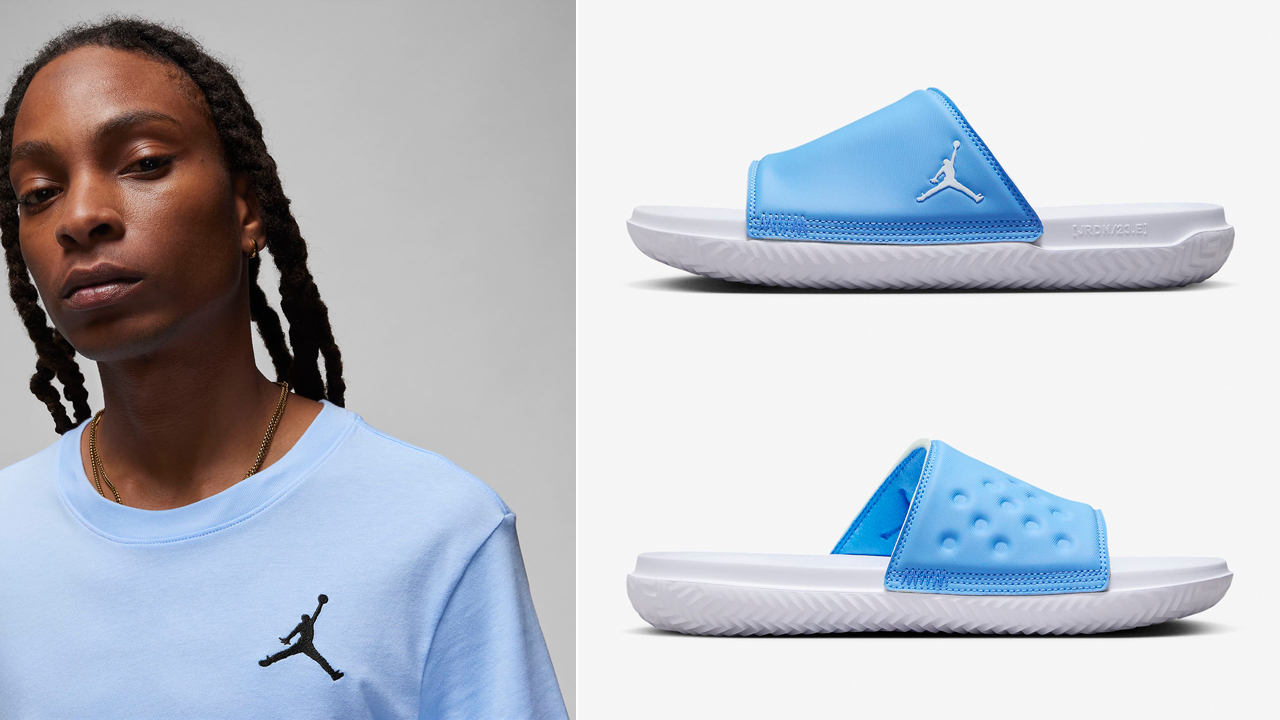 Jordan-Play-Slides-University-Blue-Tee-Shirt-to-Match