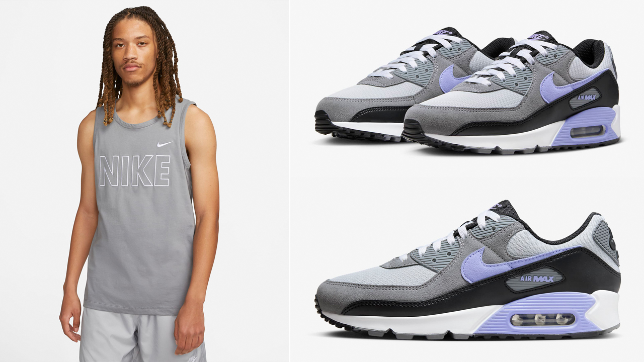 Nike-Air-Max-90-Light-Thistle-Cool-Grey-Tank-Top-Shirt-Outfit