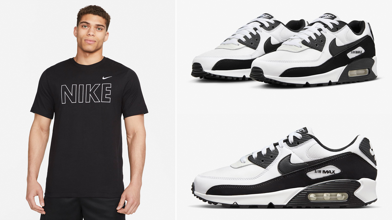 Nike-Air-Max-90-White-Black-Shirts-Clothing-Outfits