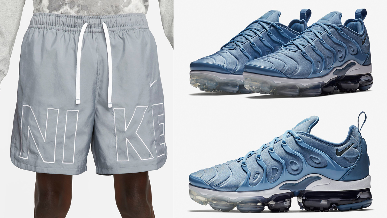 Nike-Air-Vapormax-Plus-Work-Blue-Cool-Grey-Shorts-Outfit