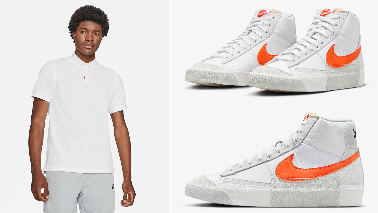 Nike-Blazer-Mid-Pro-Club-White-Safety-Orange-Polo-Shirt-Outfit