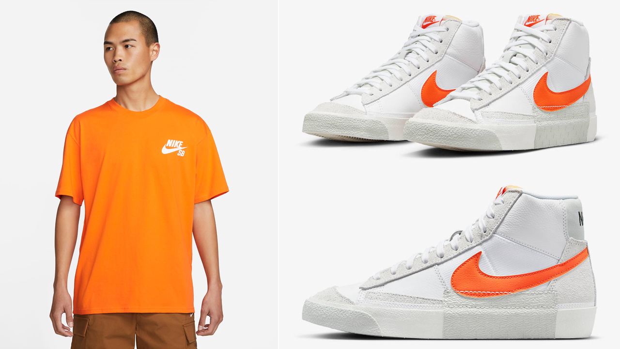 Nike-Blazer-Mid-Pro-Club-White-Safety-Orange-Shirt-Outfit