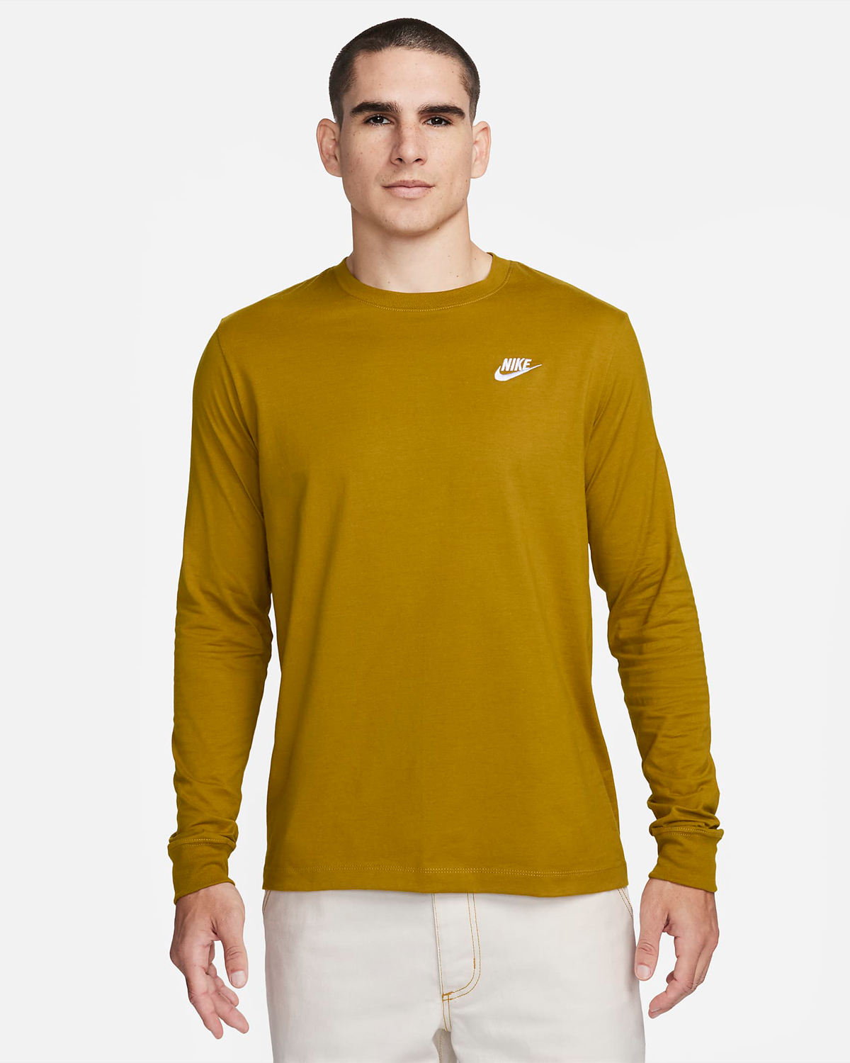 Nike-Club-Long-Sleeve-T-Shirt-Bronzine