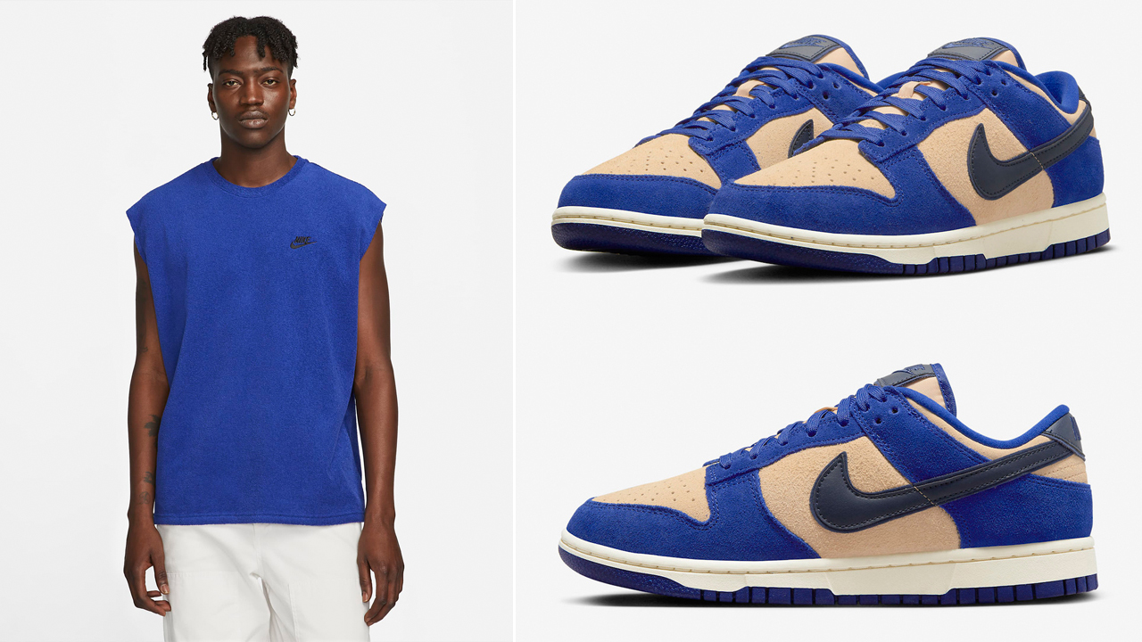 Nike-Dunk-Low-Deep-Royal-Blue-Shirt-Match