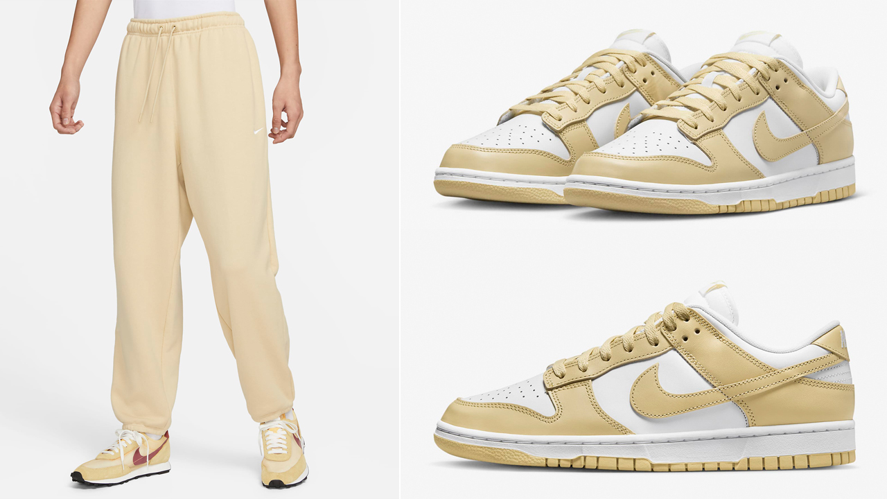 Nike-Dunk-Low-Team-Gold-Fleece-Pants-to-Match