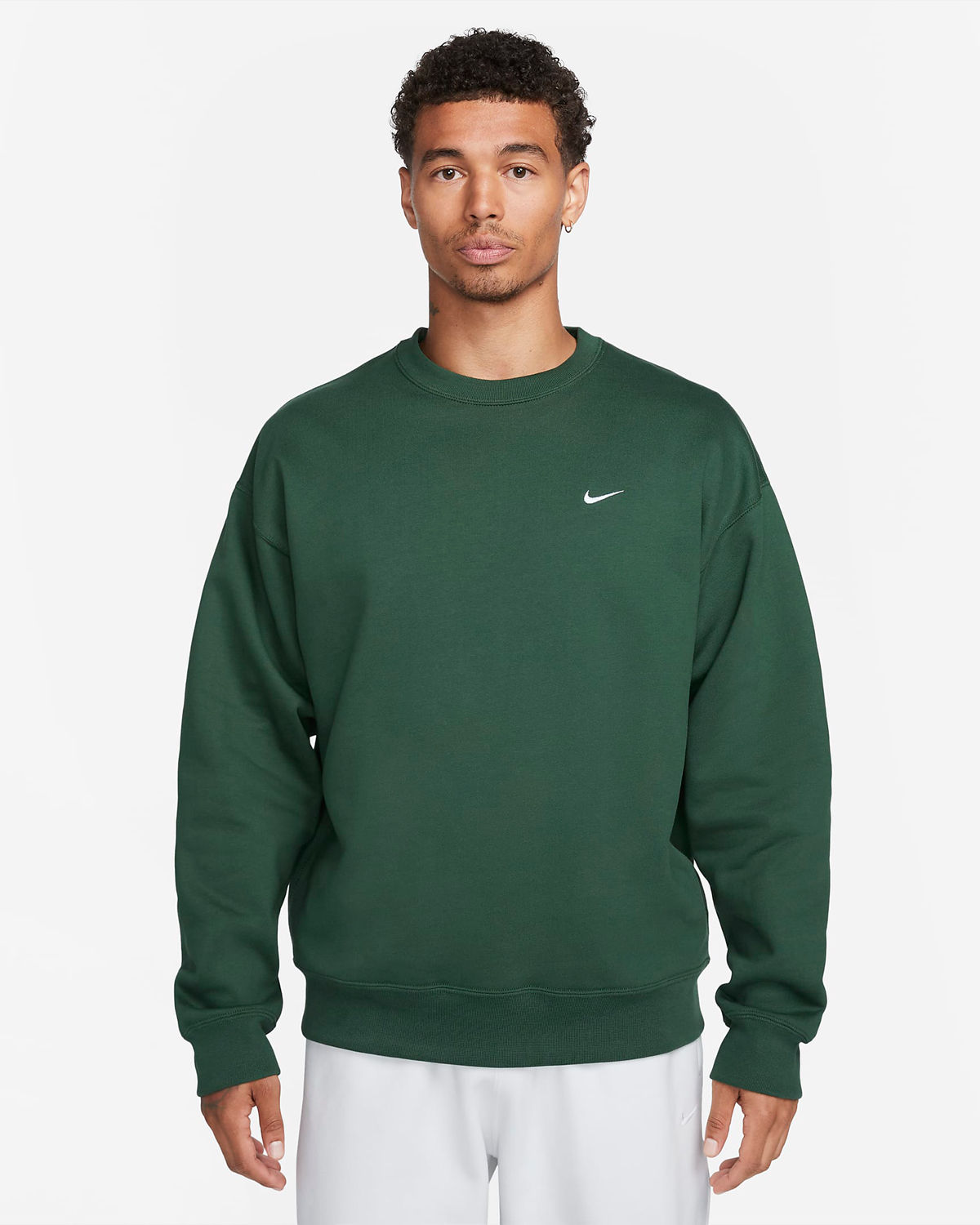 Nike Solo Swoosh Fleece Crew Sweatshirt Fir Green
