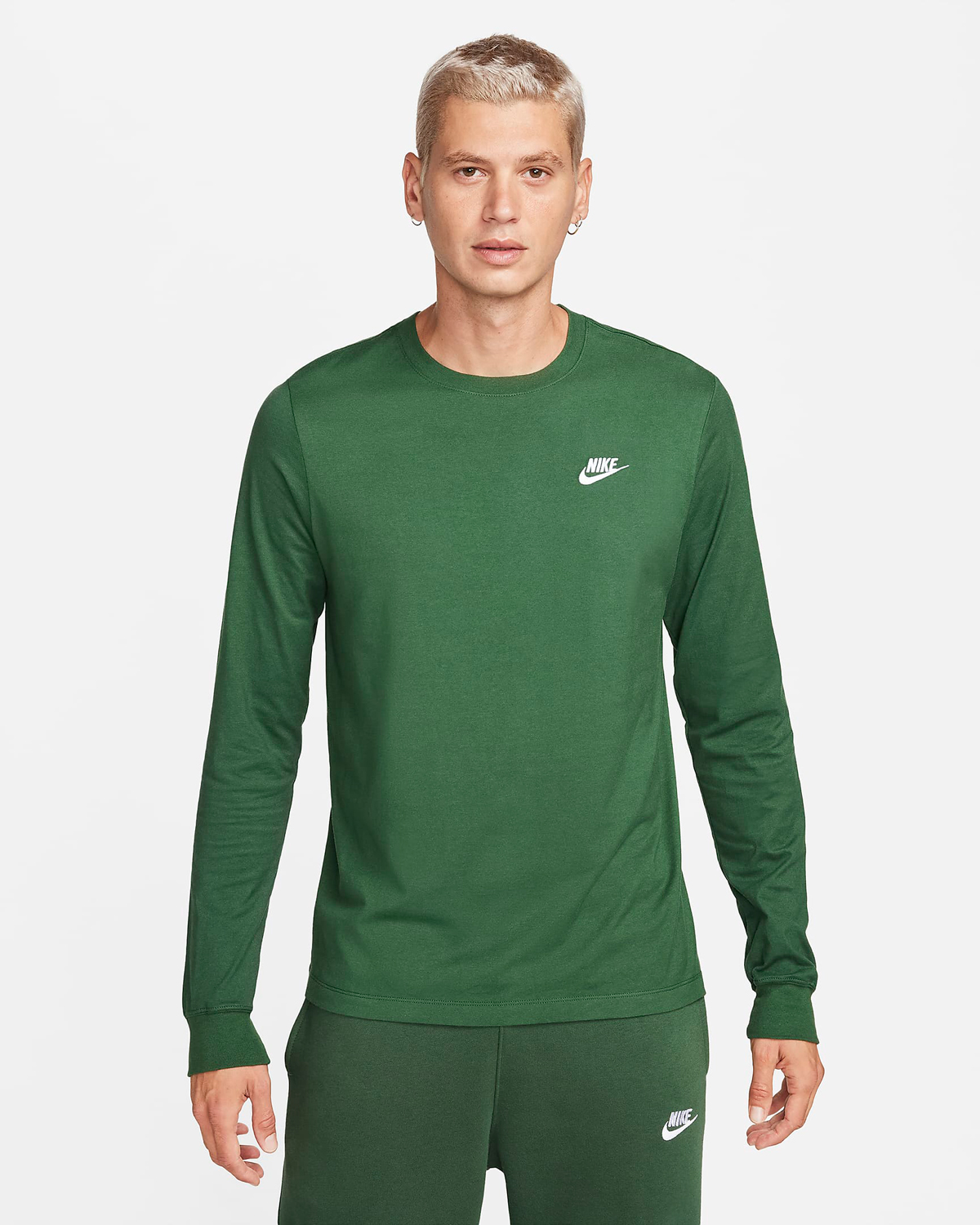 Nike-Sportswear-Club-Long-Sleeve-T-Shirt-Fir-Green