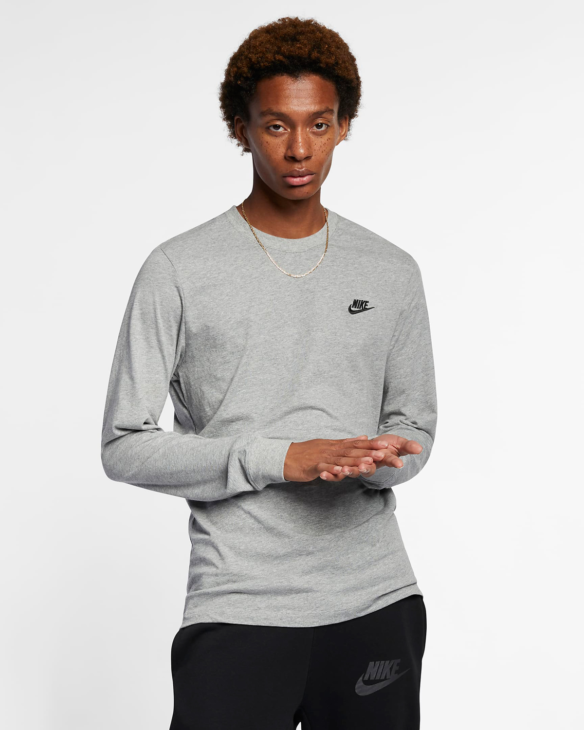 Nike-Sportswear-Club-Long-Sleeve-T-Shirt-Grey-Black