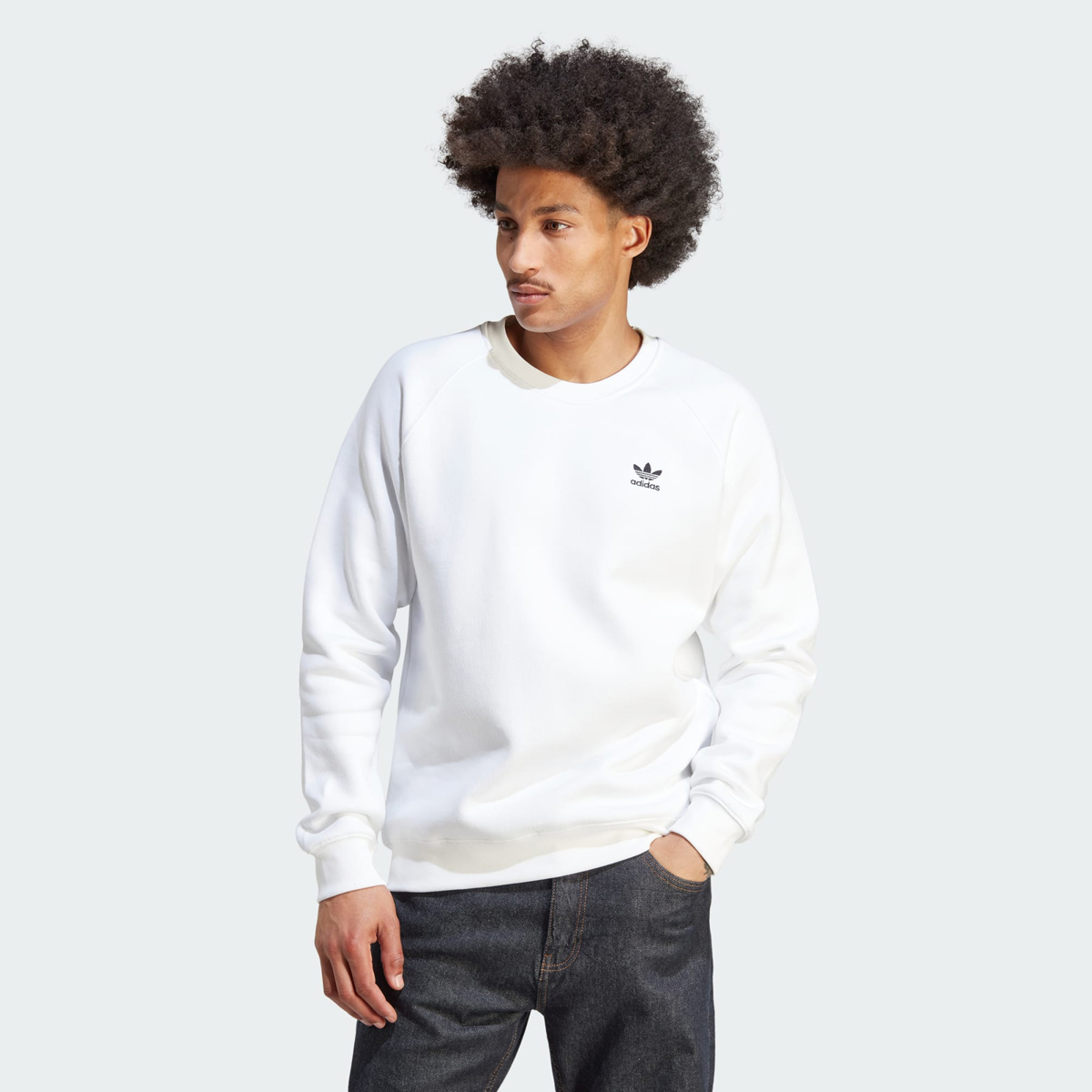 adidas-Trefoil-Essentials-Crewneck-Sweatshirt-White-Black