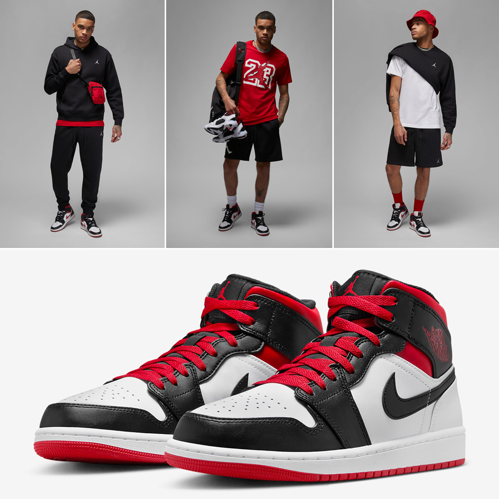 Air-Jordan-1-Mid-Chicago-White-Black-Gym-Red-Outfits