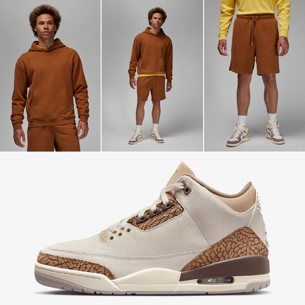 Air-Jordan-3-Palomino-Fleece-Hoodie-and-Shorts-Outfit-Match