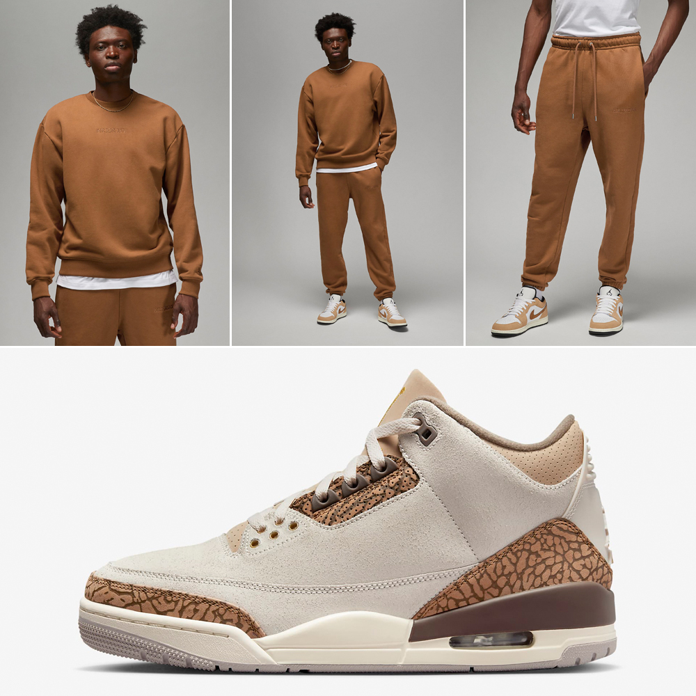 Air-Jordan-3-Palomino-Fleece-Sweatshirt-and-Pants-Outfit-Match