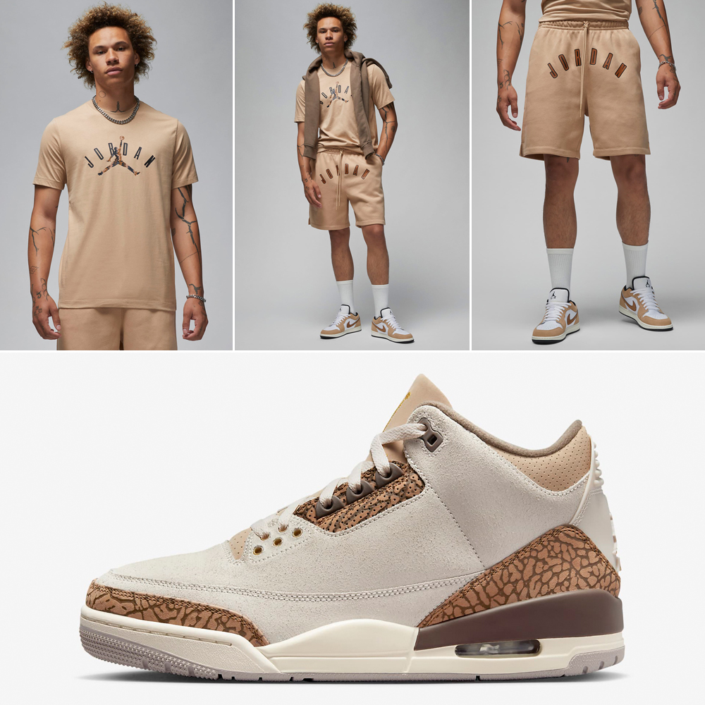 Air-Jordan-3-Palomino-Shirt-Shorts-Matching-Outfit