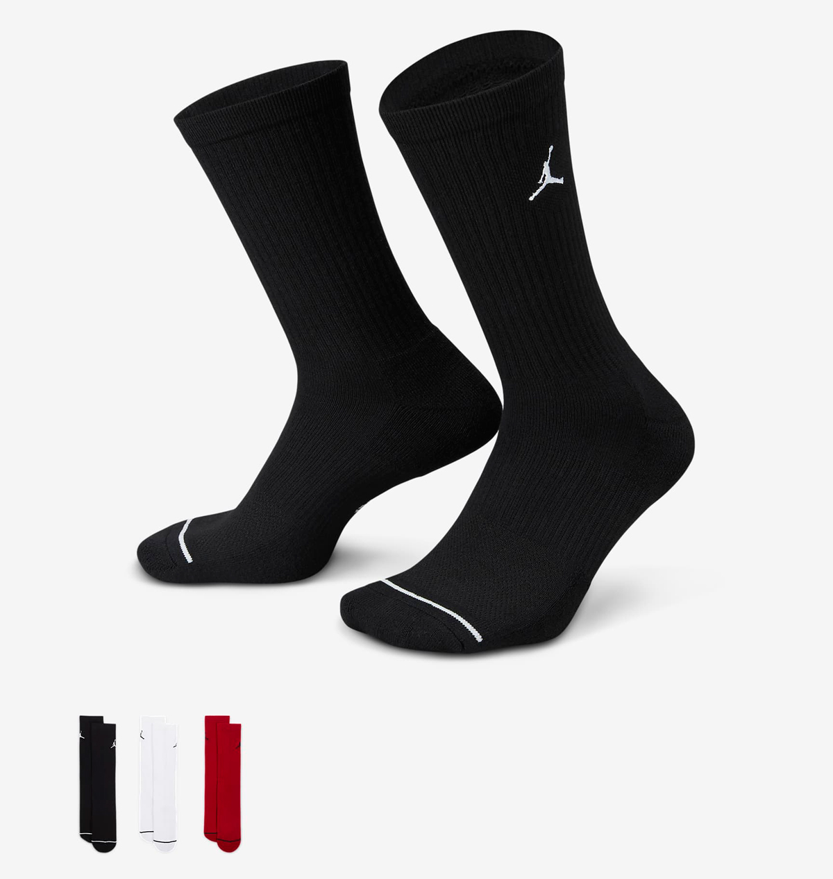 Jordan-Everyday-Crew-Socks-Black-White-Red