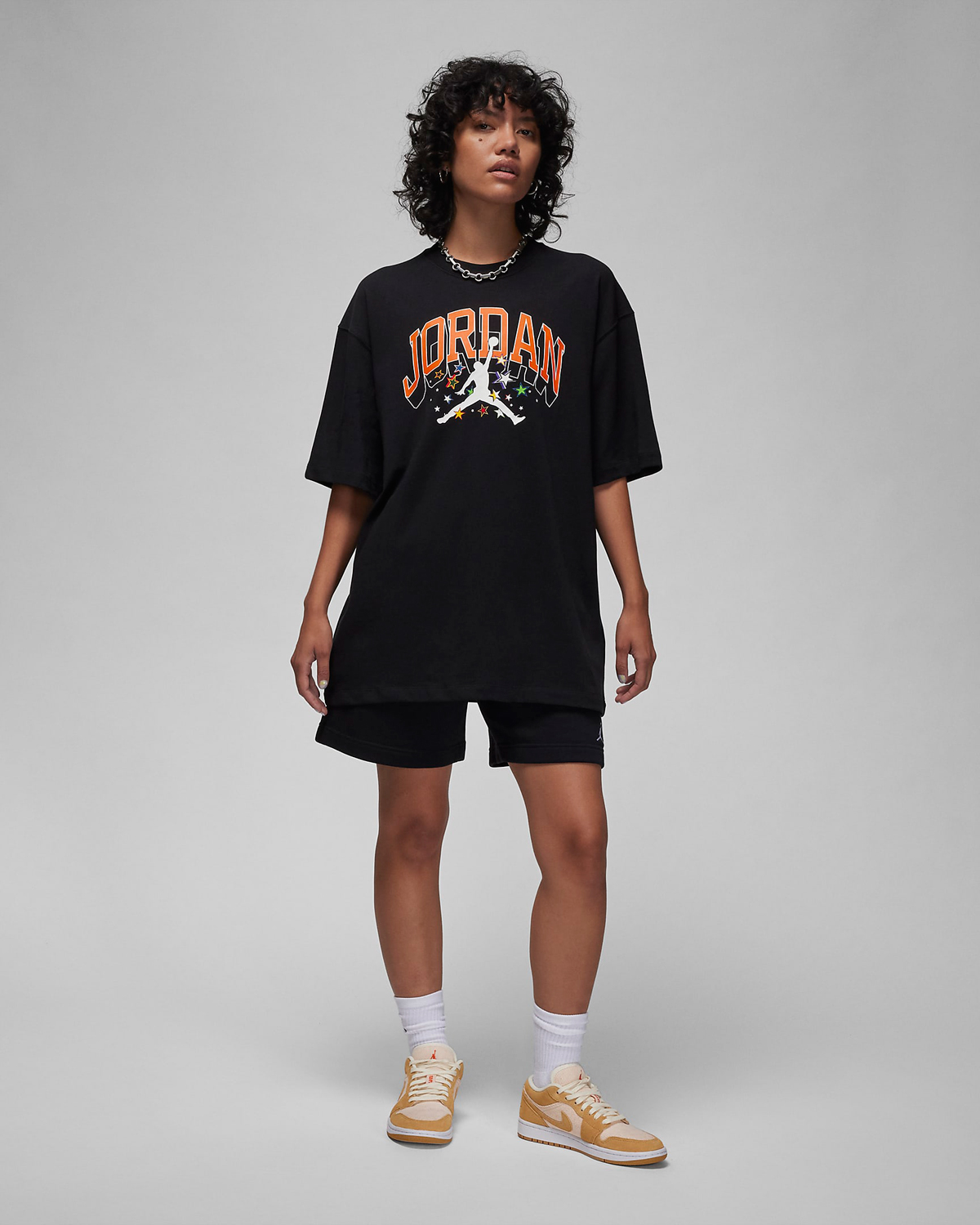 Jordan-Womens-T-Shirt-Black-Brilliant-Orange