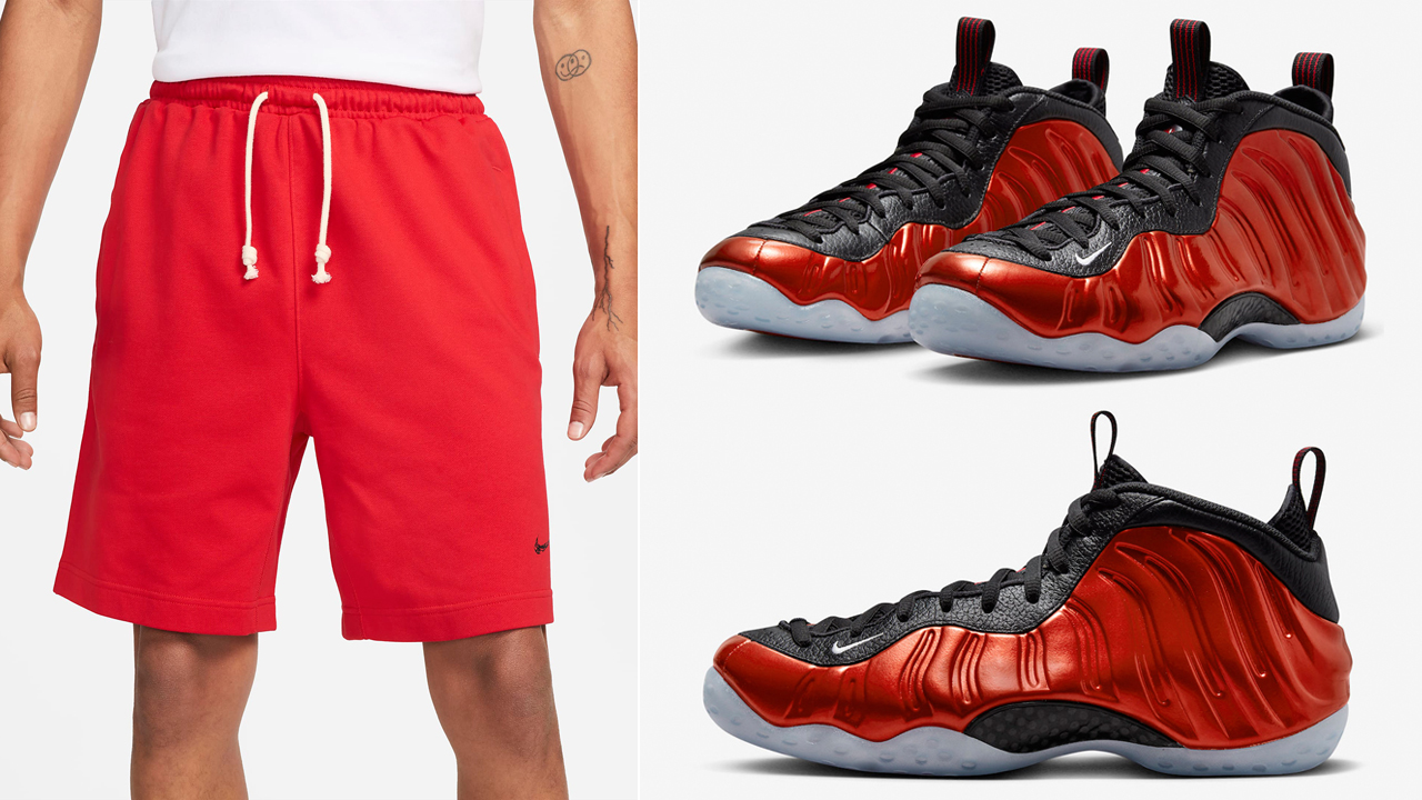 Nike-Air-Foamposite-One-Metallic-Red-Shorts-Outfit-Match
