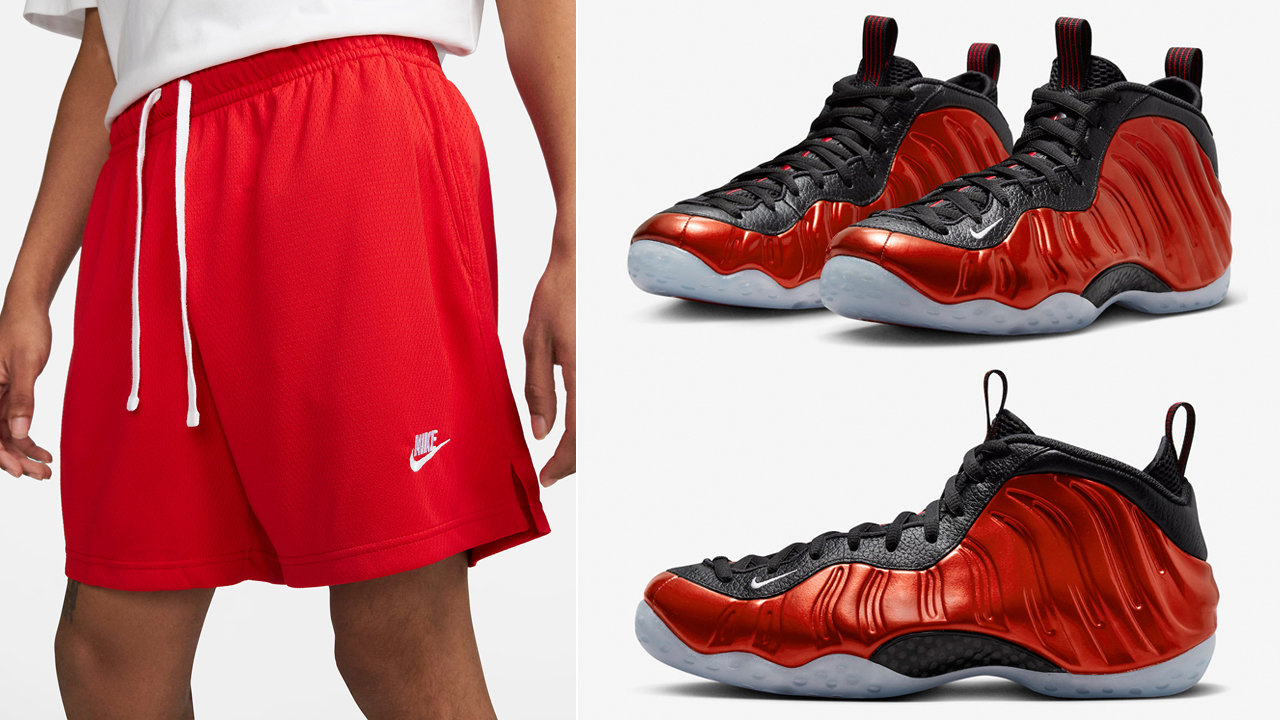 Nike-Air-Foamposite-One-Metallic-Red-Shorts-Outfit