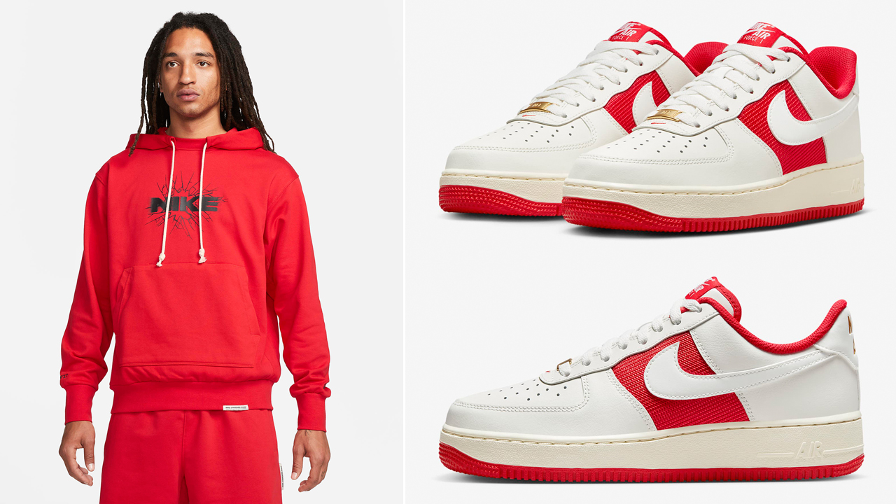 Nike-Air-Force-1-Low-Athletic-Department-Sail-University-Red-Hoodie-Match-Outfit