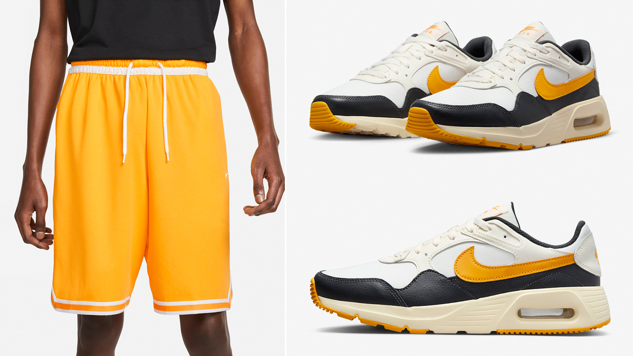 Nike-Air-Max-SC-Sail-Coconut-Milk-University-Gold-Shorts-Match-Outfit