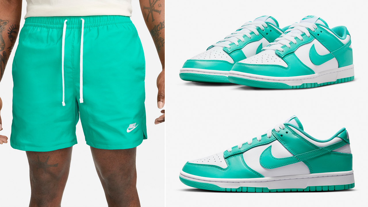 Nike-Dunk-Low-Clear-Jade-Shorts-Match-Outfit
