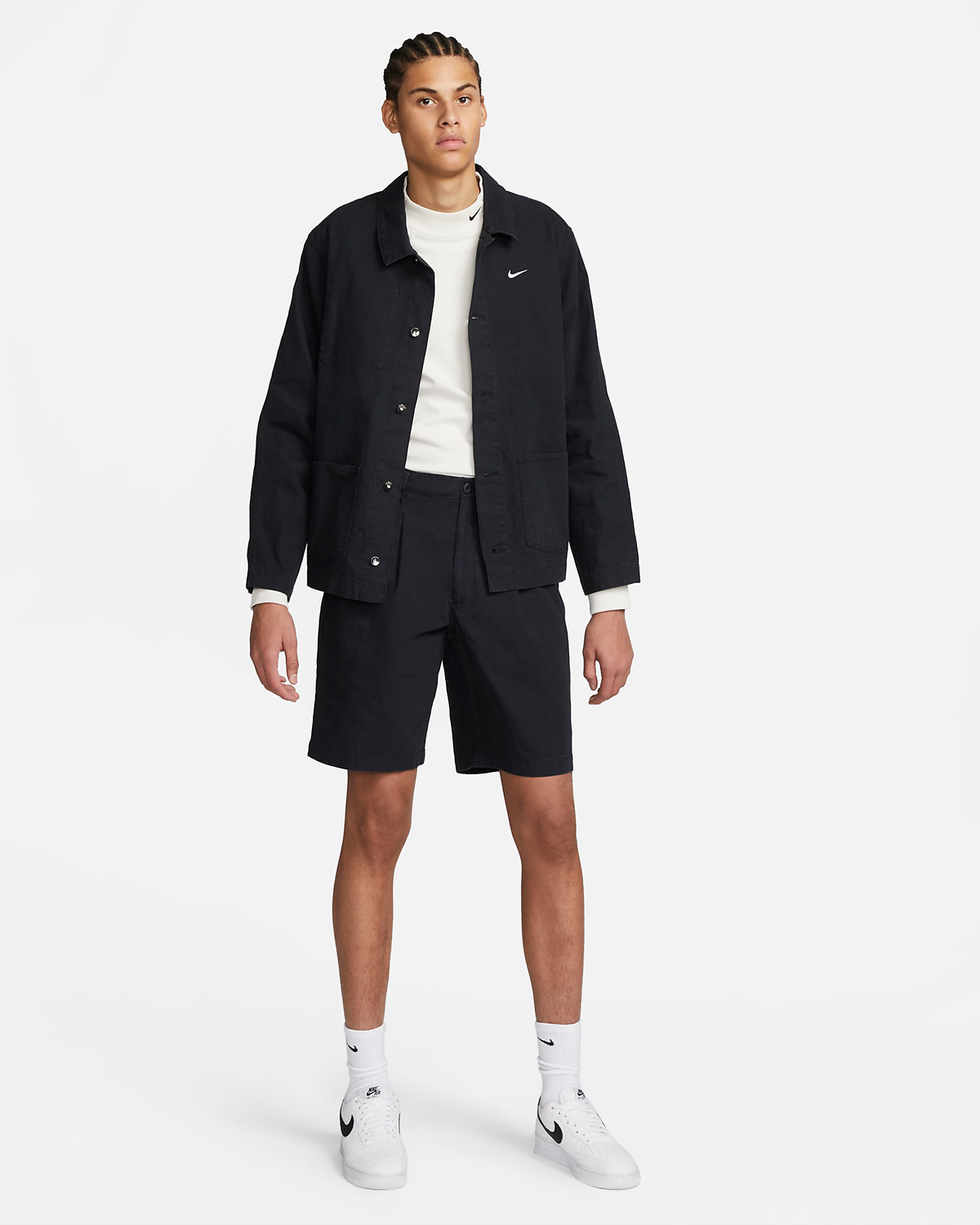Nike-Life-Pleated-Chino-Shorts-Black-Outfit