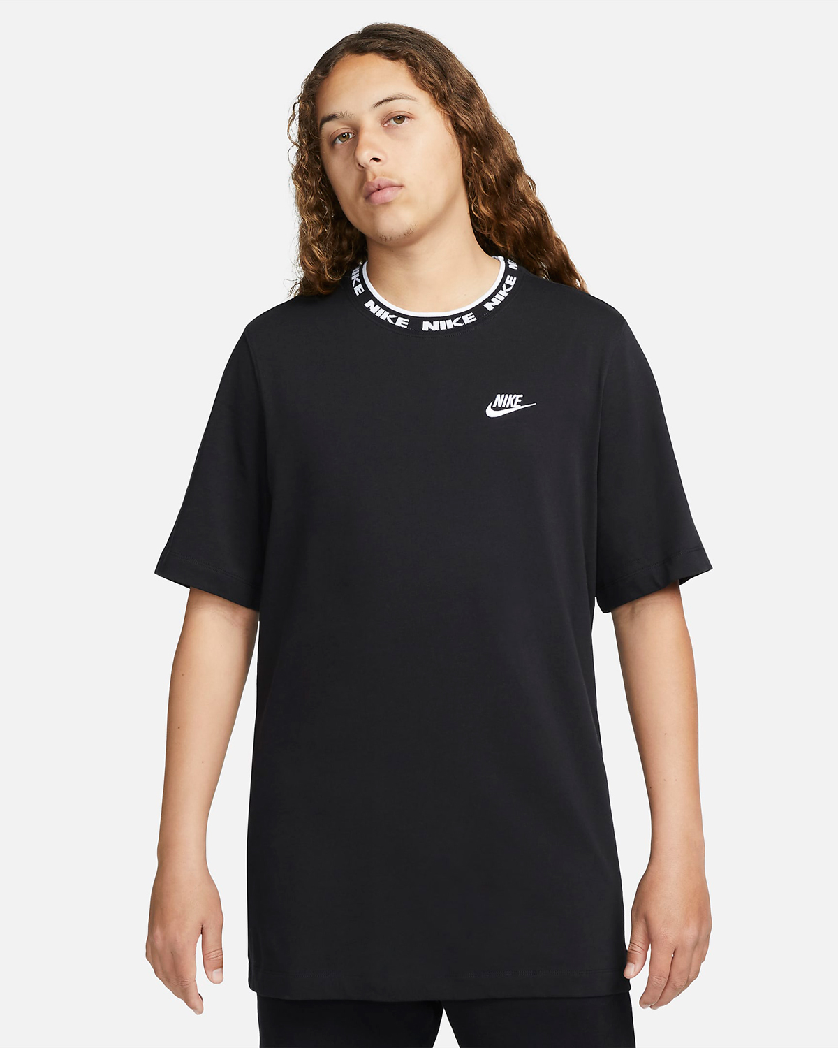Nike-Sportswear-Club-Short-Sleeve-Top-Black-White-1