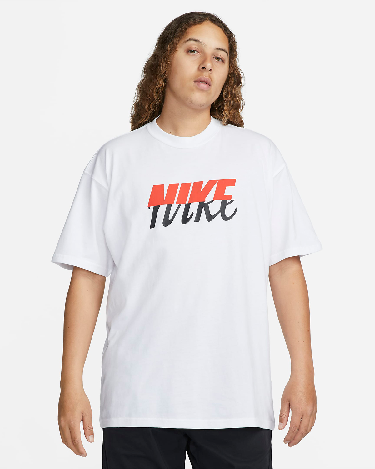 Nike-Sportswear-Split-T-Shirt-White-Red-Black