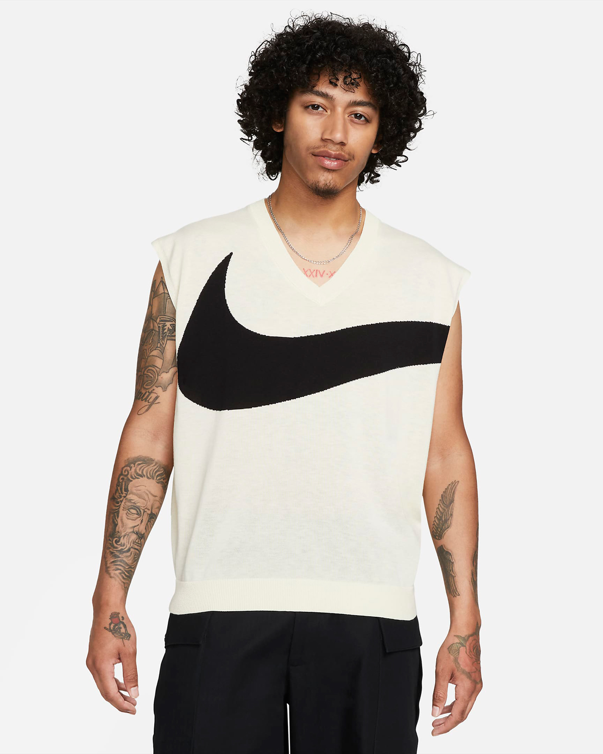 Nike-Sportswear-Swoosh-Sweater-Vest-Coconut-Milk-Black-1