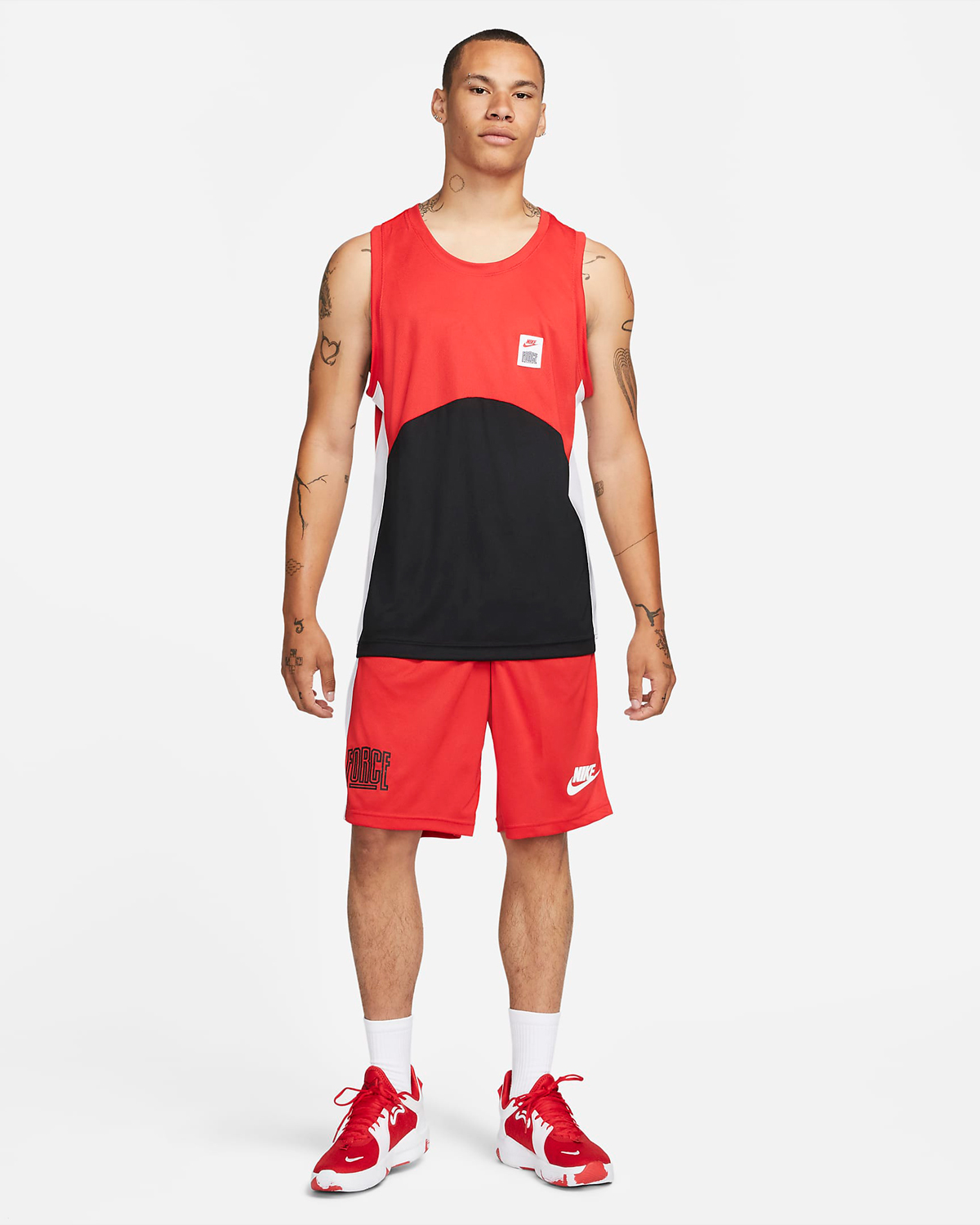 Nike-Starting-5-Basketball-Shorts-University-Red-Black-White-Outfit