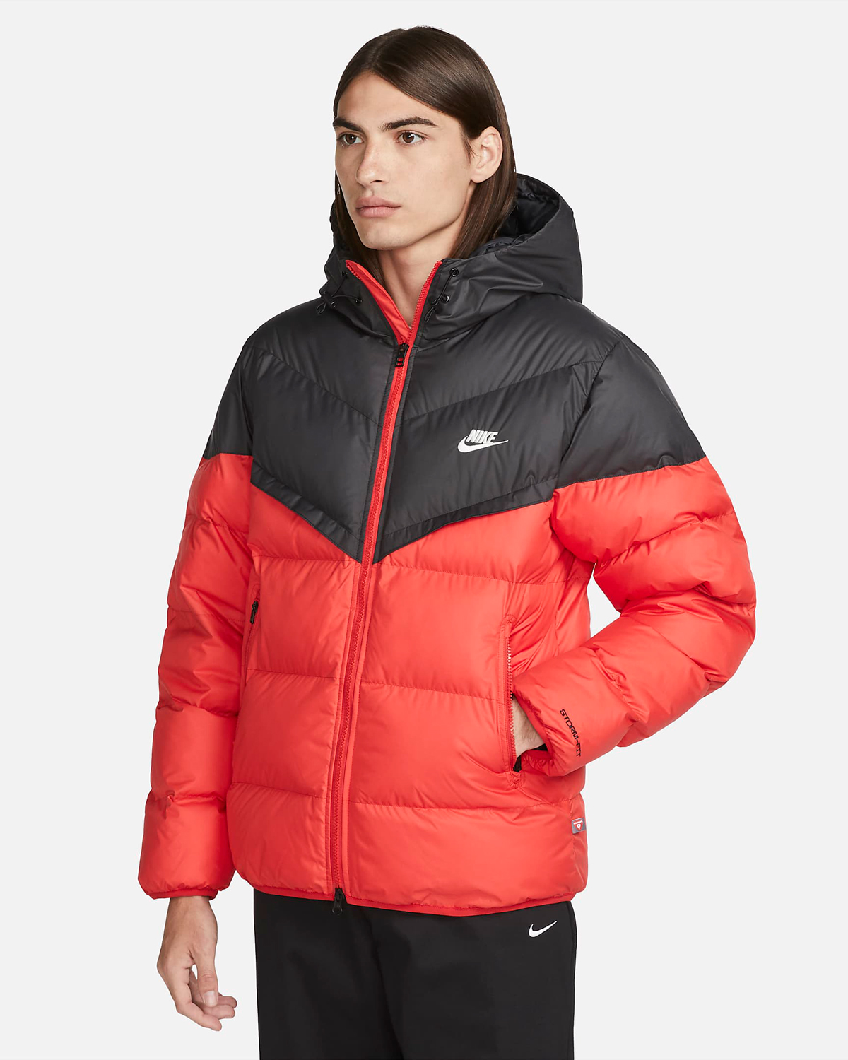 Nike-Windrunner-Hooded-Puffer-Jacket-University-Red-Black