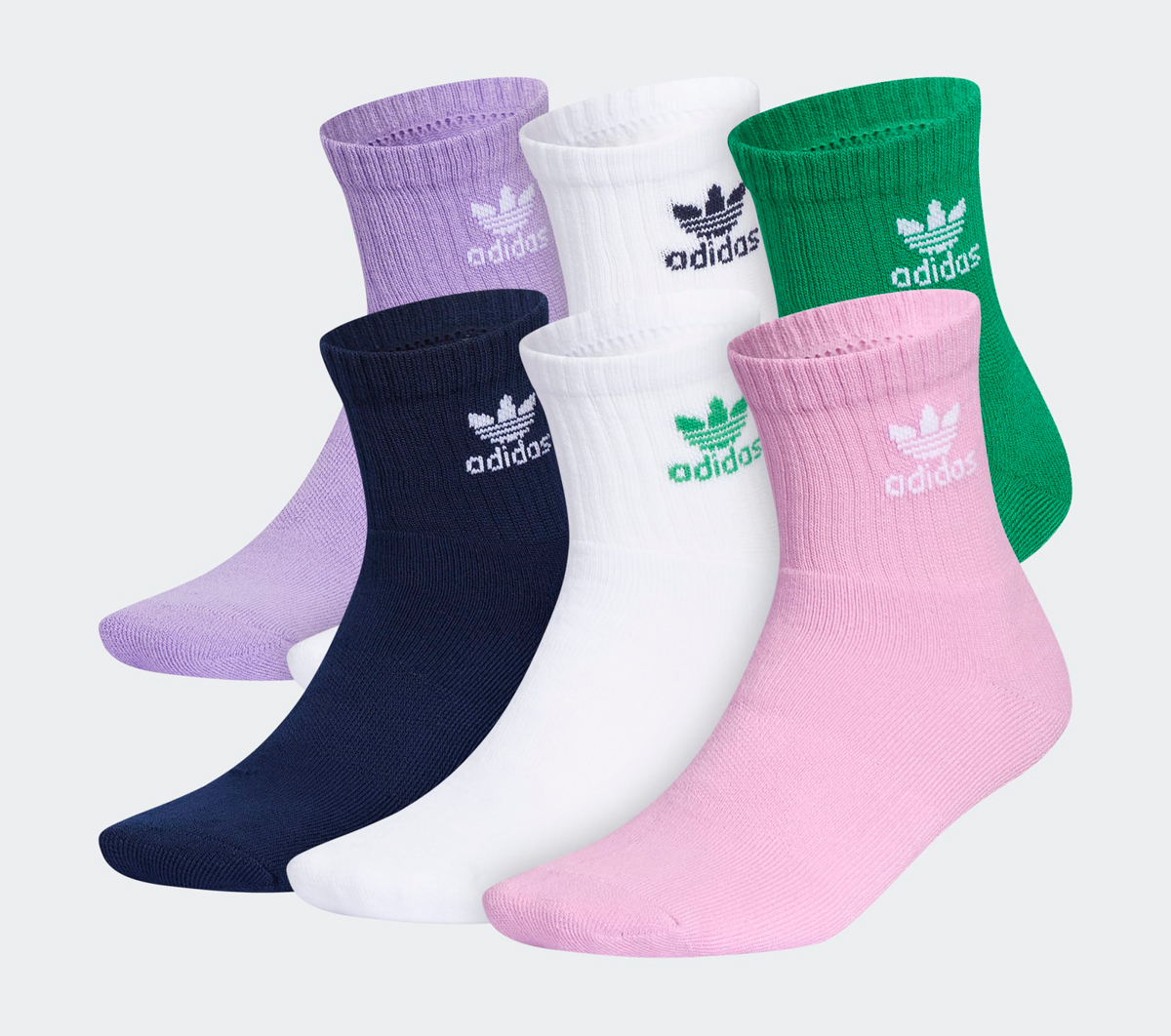 adidas-Trefoil-Quarter-Socks-Green-Purple-White-Violet