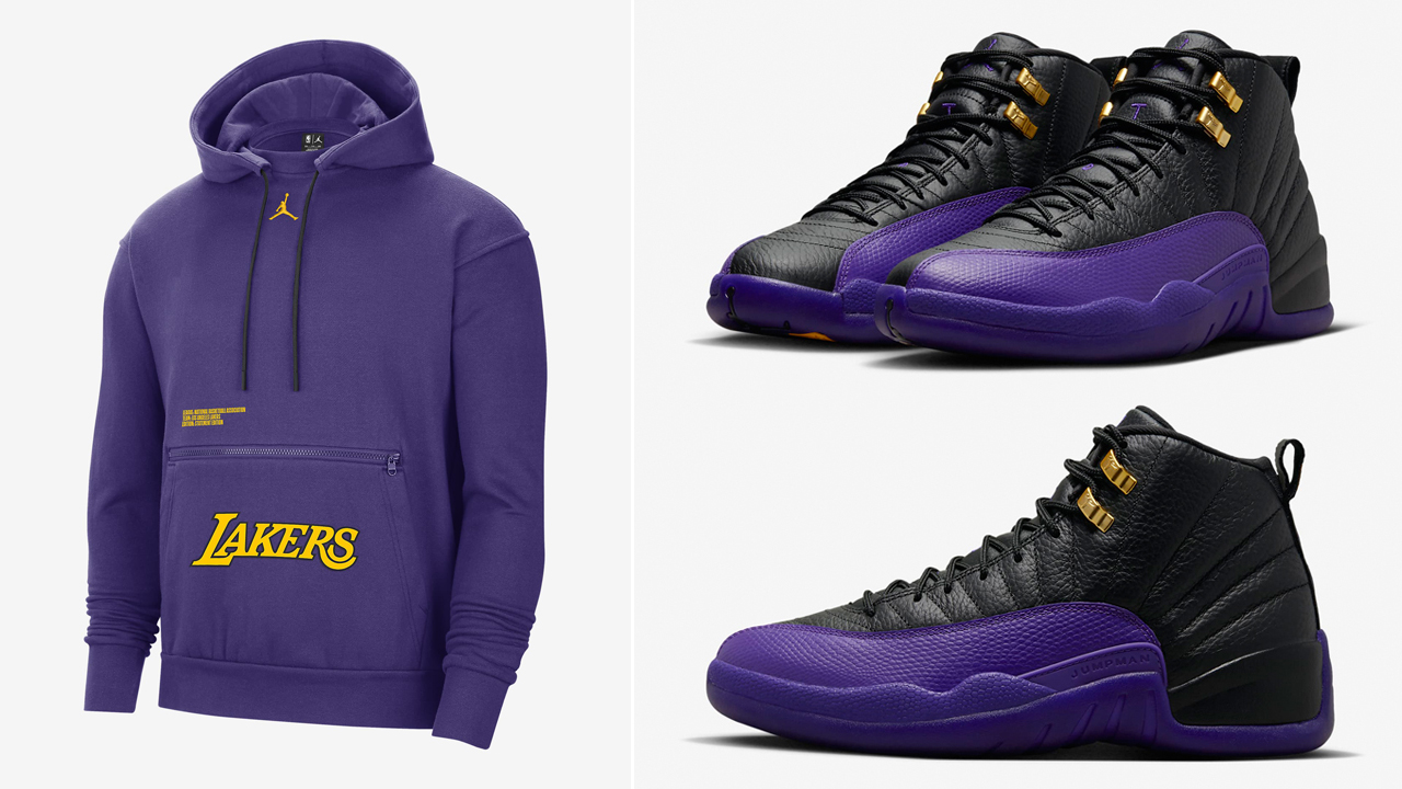 Air-Jordan-12-Field-Purple-Lakers-Hoodie
