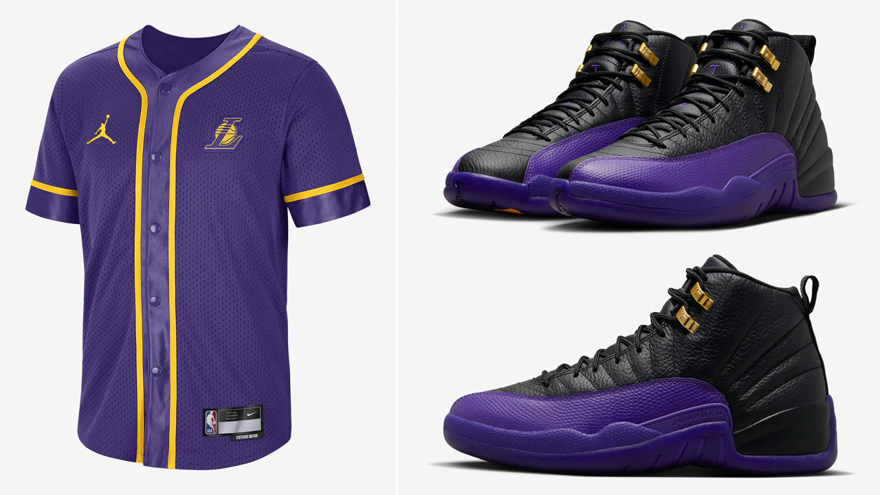 Air-Jordan-12-Field-Purple-Lakers-Shirt