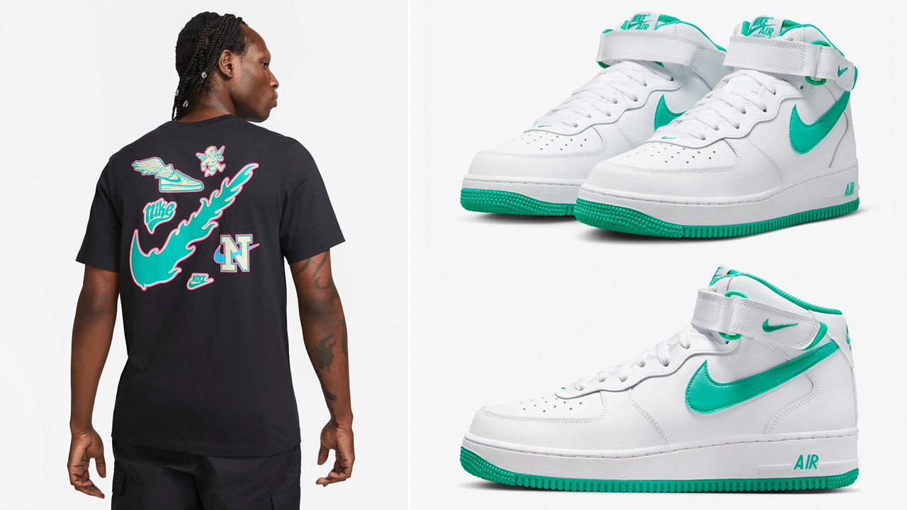 Nike-Air-Force-1-Mid-Clear-Jade-Shirt-Outfit