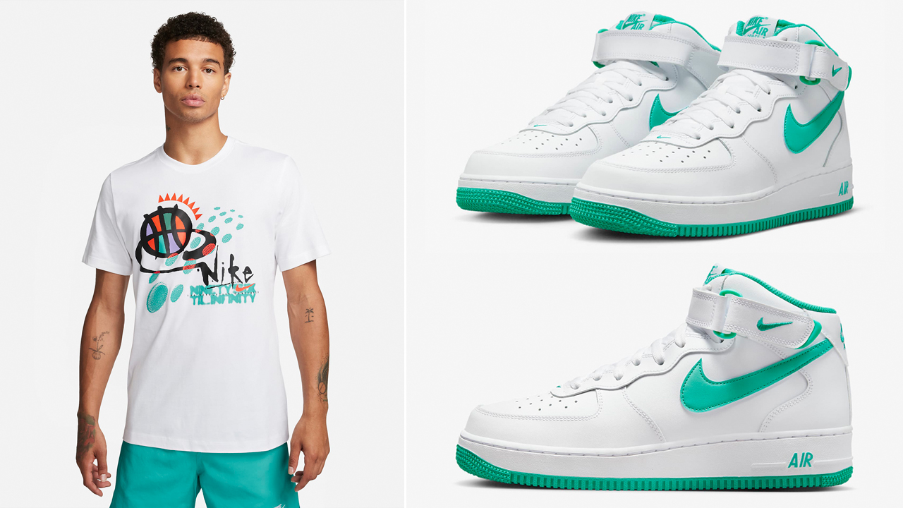 Nike-Air-Force-1-Mid-White-Clear-Jade-Shirt-Outfit