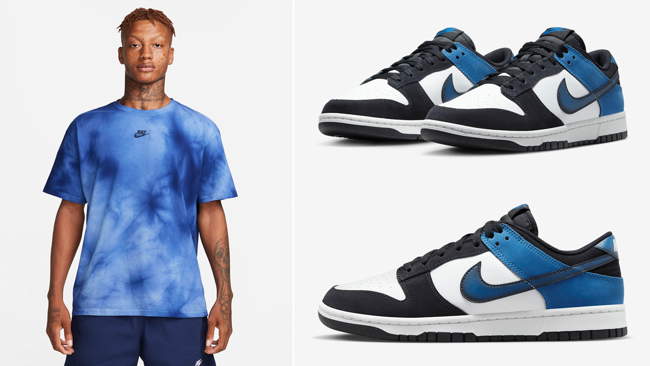 Nike-Dunk-Low-Industrial-Blue-T-Shirt-Match