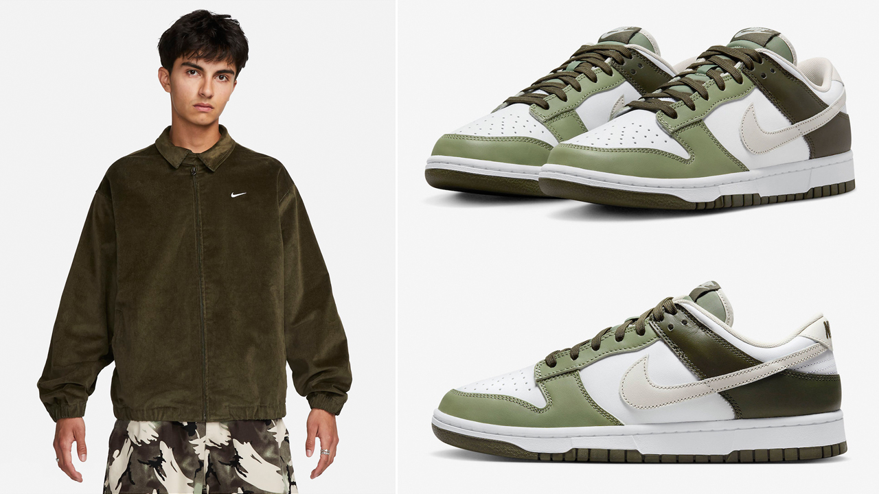 Nike-Dunk-Low-Oil-Green-Cargo-Khaki-Jacket