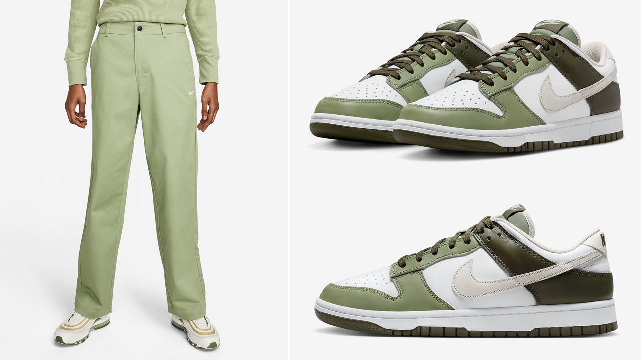 Nike-Dunk-Low-Oil-Green-Pant-Match
