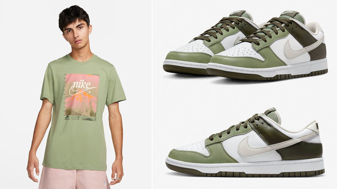Nike-Dunk-Low-Oil-Green-Shirt