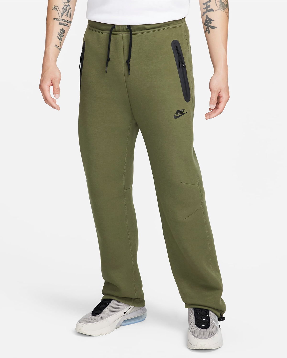 Nike Tech Fleece Open Hem Pants Medium Olive Green
