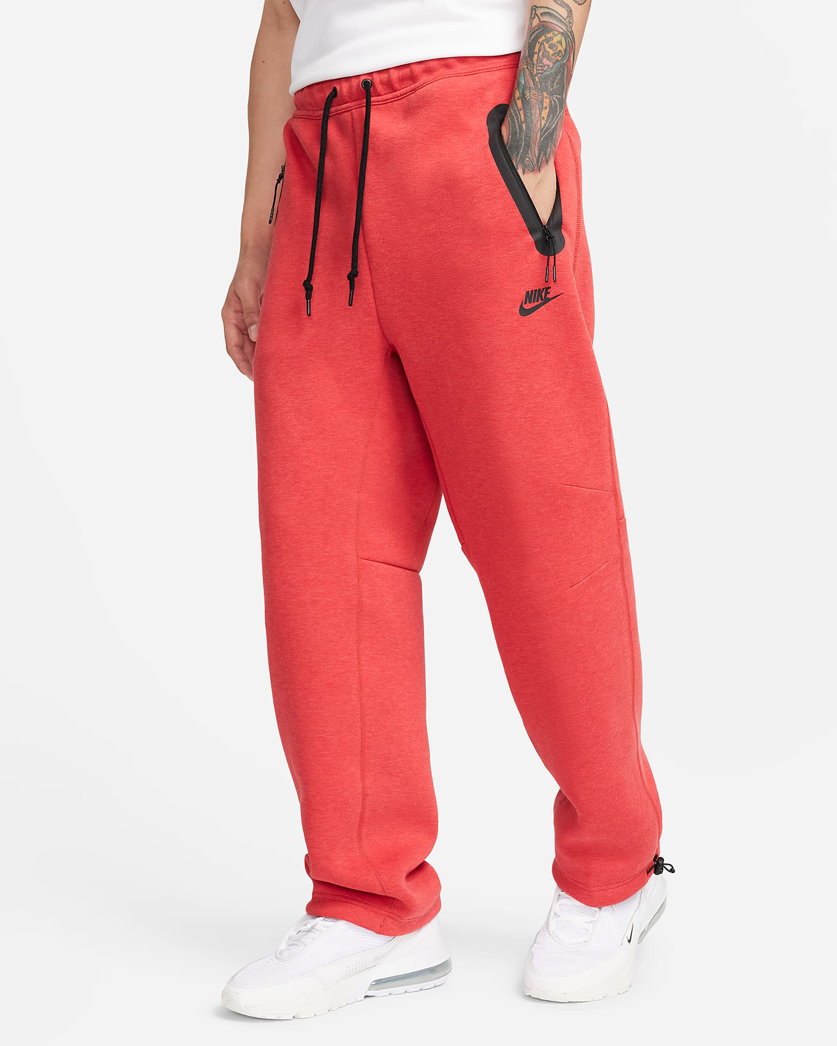 Nike-Tech-Fleece-Open-Hem-Sweatpants-Light-University-Red-Heather-Black