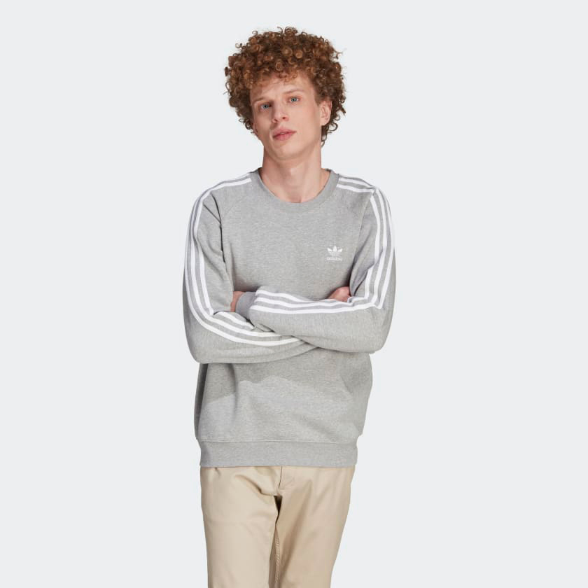 adidas-3-Stripes-Sweatshirt-Grey