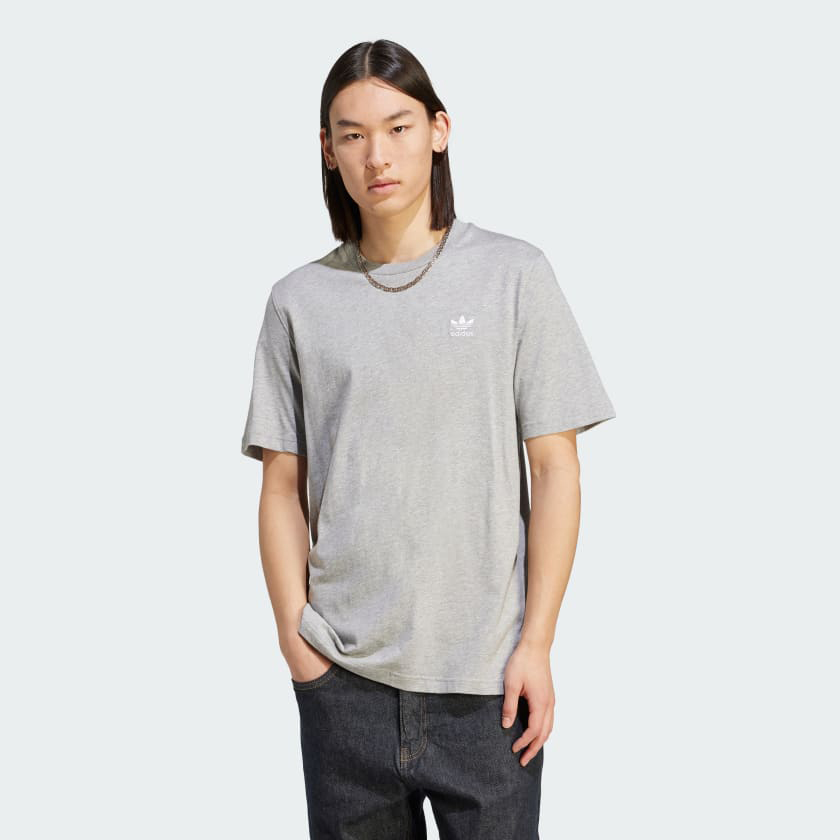 adidas-Trefoil-Essentials-T-Shirt-Grey