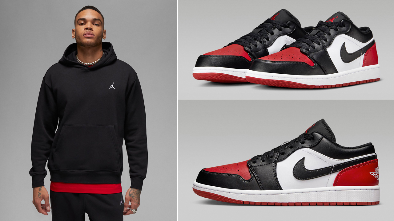 Air-Jordan-1-Low-Bred-Toe-Fleece-Clothing-Matching-Outfit