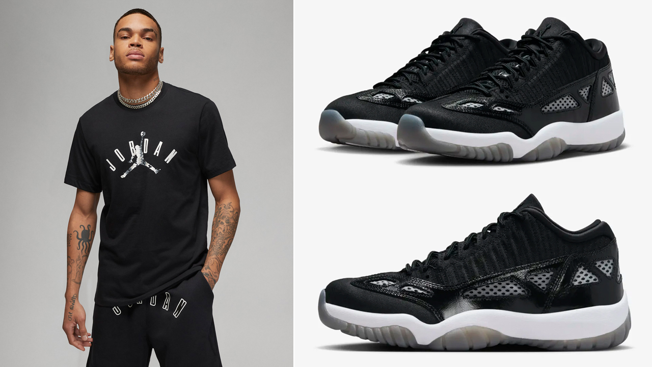 Air-Jordan-11-Low-IE-Black-White-Shirts-Clothing-Outfits