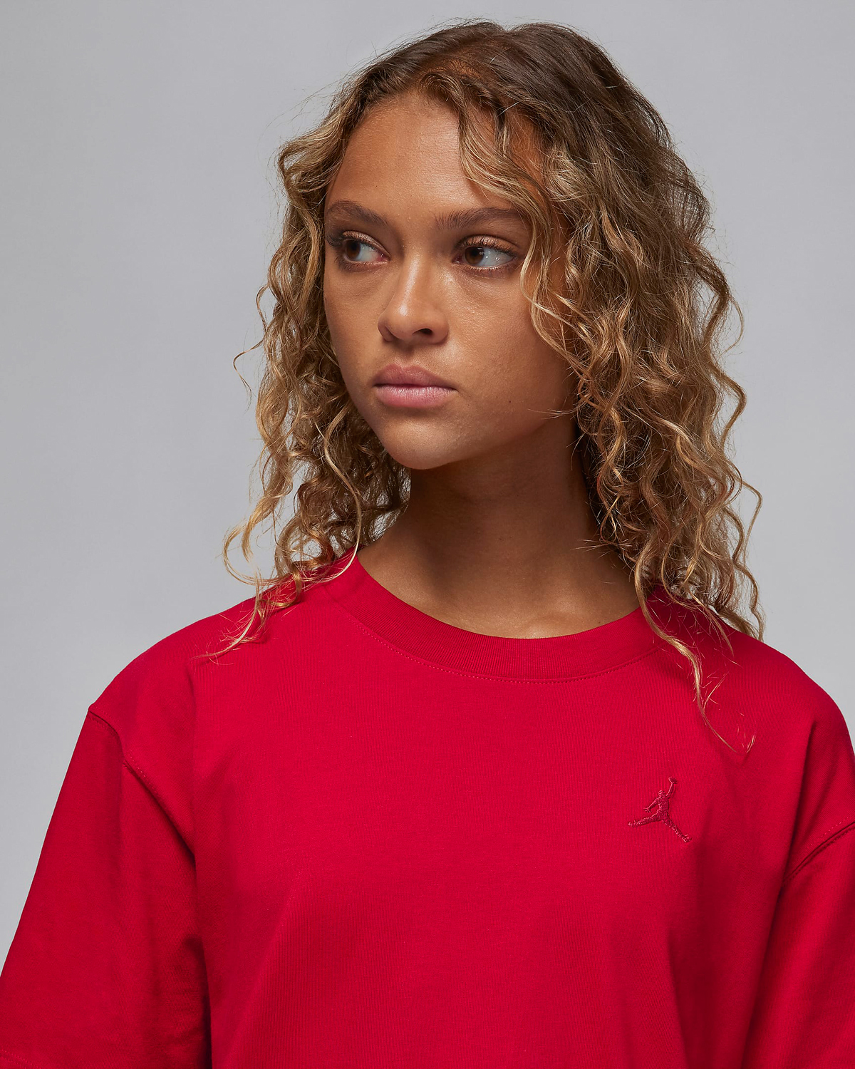 Jordan-Essentials-Womens-T-Shirt-Top-Gym-Red-2